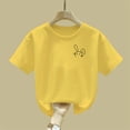thumbnail image 6 of Piuwrlz Short Shirts Sleeve Kids Girls Graphic T-Shirts Crew Neck Pullover Yellow Size 5-6 Years, 6 of 7