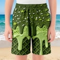 thumbnail image 2 of SUXIAN Boy Shorts Playful Ice Print Soft Knit Tee Top Everyday Comfort Kids Shorts Toddler Boy Cozy Casual Summer Outfit Green 3-4 Years, 2 of 4