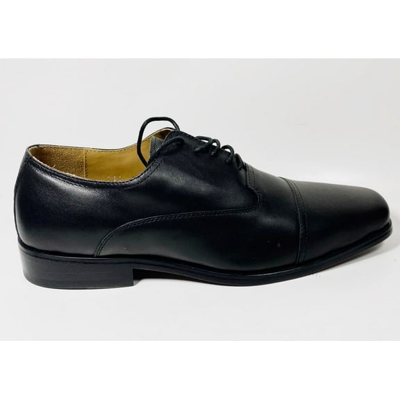 Wizfort Men's Oxford Leather Cap Toe Lace Up Shoe Style 780, Black - Size 40