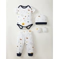 thumbnail image 2 of KIMI BEAR Newborn Baby Boys Layette Gift Set 6-9 Months Summer Outfits 4 Packs Short Sleeves Romper Top + Pants + Hats + Gloves 16pcs Blue, 2 of 10