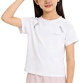 thumbnail image 2 of ITSAME Girls Athletic Shirts, Mesh Quick-Dry Crewneck Short Sleeve Tops Summer Sport T-Shirts White Size 6-7, 2 of 6