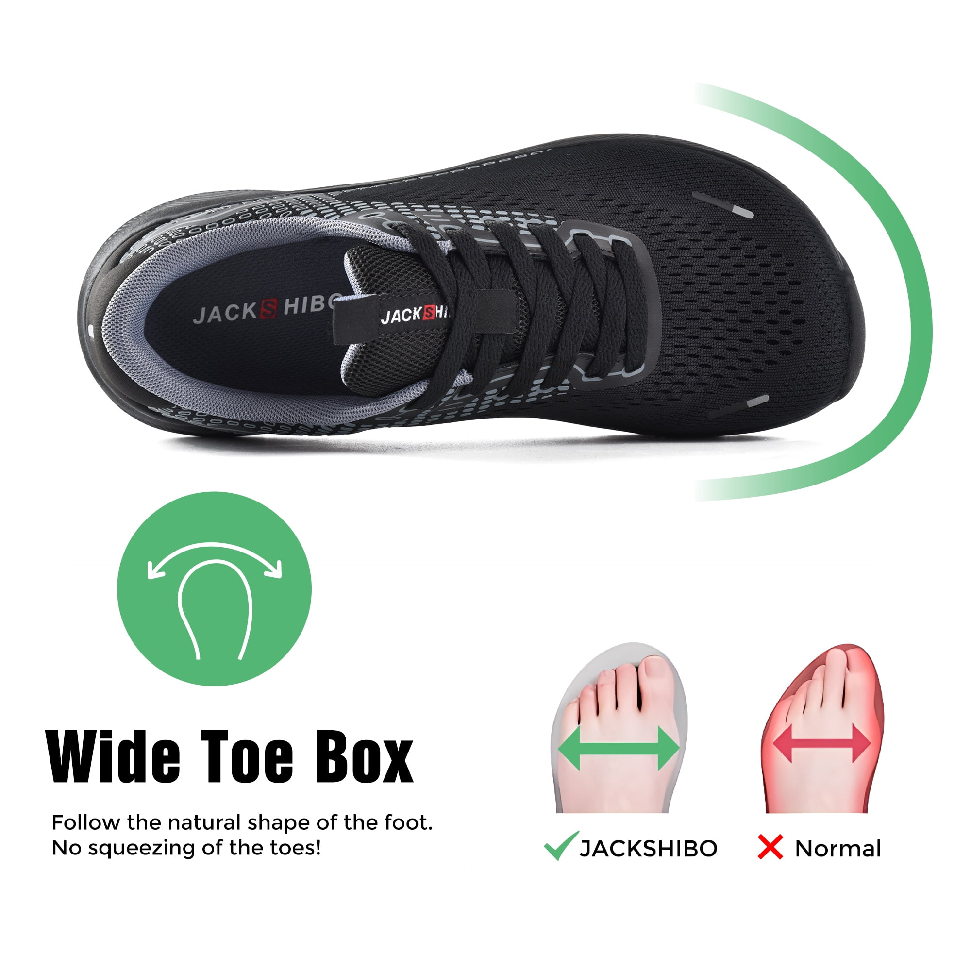 SUYSTEX Wide Toe Box Shoes for Men Arch Support Shoes Wide Width Sneakers for Running Walking Athletic Orthopedic Plantar Fasciitis Workout with Thick Cushioned Zero Drop Sole