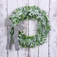 thumbnail image 2 of Green Rabbit Ear Wreath,Artificial Eucalyptus Leaves Wreath with Bows,Spring Easter Greenery Wreath for Front Door, 2 of 5