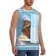 thumbnail image 2 of Kdxio Funny Cat Taking a Bath for Men's Muscle T-shirt,Sleeveless for Workout Running Athletic Gym Lounge Casual, 2 of 7
