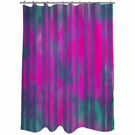 Thumbprintz Stripes Pink Turquoise Shower Curtain 71 X 74