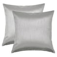 thumbnail image 2 of Aiking Home Solid Faux Silk Euro Shams Set of Two 26 x 26 inch, Silver, 2 of 6