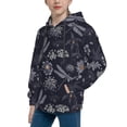 thumbnail image 2 of KLL Unisex Kids Boys Girls Hooded Pocket Pullover Hoodies-Wildflowers And Dragonflies, 2 of 5
