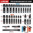 thumbnail image 2 of Juego de enchufes LLNDEI, unidad de 3/8 pulgadas, 12 puntos, 71 piezas, CR-V, 2 of 9