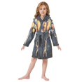 thumbnail image 6 of FORMRS Niños Bathrobe Unisex Hooded Robe Soft Plush Pajamas Sleepwear, Size 4-6T, Watercolor Astronaut, 6 of 7
