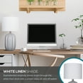 thumbnail image 2 of Catalina Lighting Arcadia 19.5'' Table Lamp with White Fabric Drum Shade Transitional Table Light Fixture for Living Room, Bedroom, or Office, Gray, 2 of 5