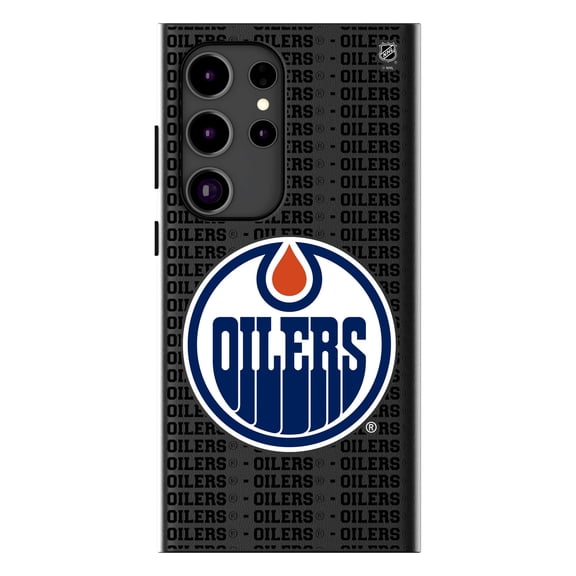 Keyscaper Edmonton Oilers Text Backdrop Galaxy Magnetic Bump Case