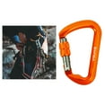 thumbnail image 4 of Climbing Carabiner Clip, Durable D Shaped, Aluminum Alloy Lightweight Carabiners Orange Color Screw Lock, 4 of 8