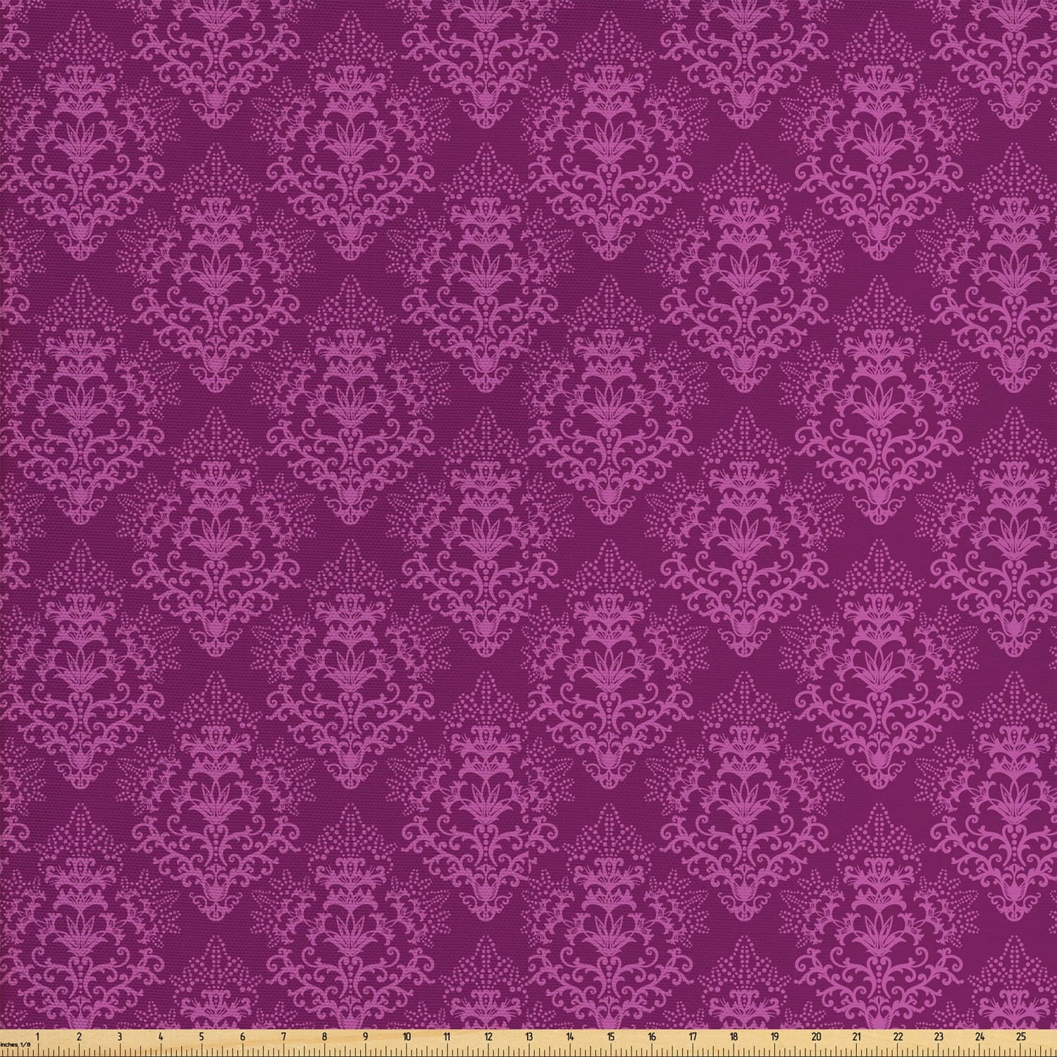 Abstract Sofa Upholstery Fabric by the Yard, Victorian Damask Motif