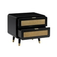 thumbnail image 3 of Maklaine Contemporary 24.8"H Mid-Century Wood Nightstand in Black, 3 of 7