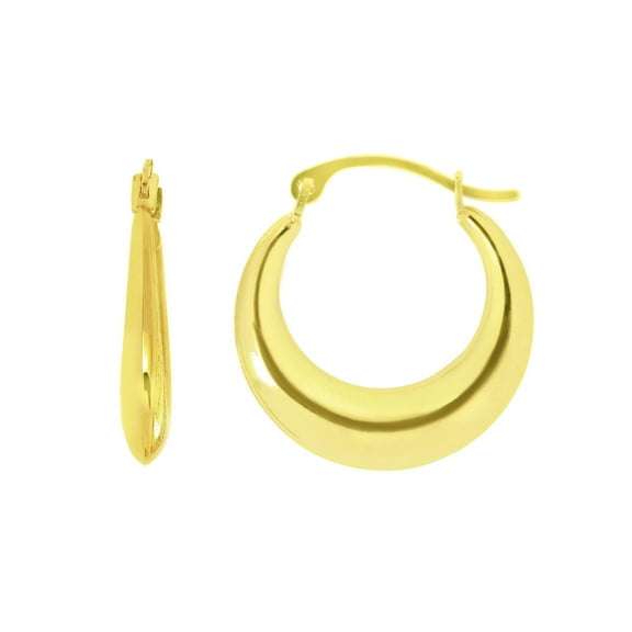 Floreo 14k Yellow Gold 10mm Round Graduated Back to Back Hoop Earrings