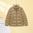 thumbnail image 5 of Packable Puffer Jacket Women Plus Size Winter Warm Jacket Padded Coats Lightweight Down Coat Long Sleeve Outerwear, 5 of 5
