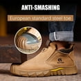 thumbnail image 3 of LAoutun Welding Work Boots for Men Slip on Steel Toe Boots Construction Footwear Brown, 3 of 6