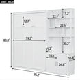 thumbnail image 4 of Harper & Bright Designs Full Size Murphy Bed Wall Bed with Storage Shelves, Folding Wall Bed with Cabinet for Bedroom Guest Room, White, 4 of 15