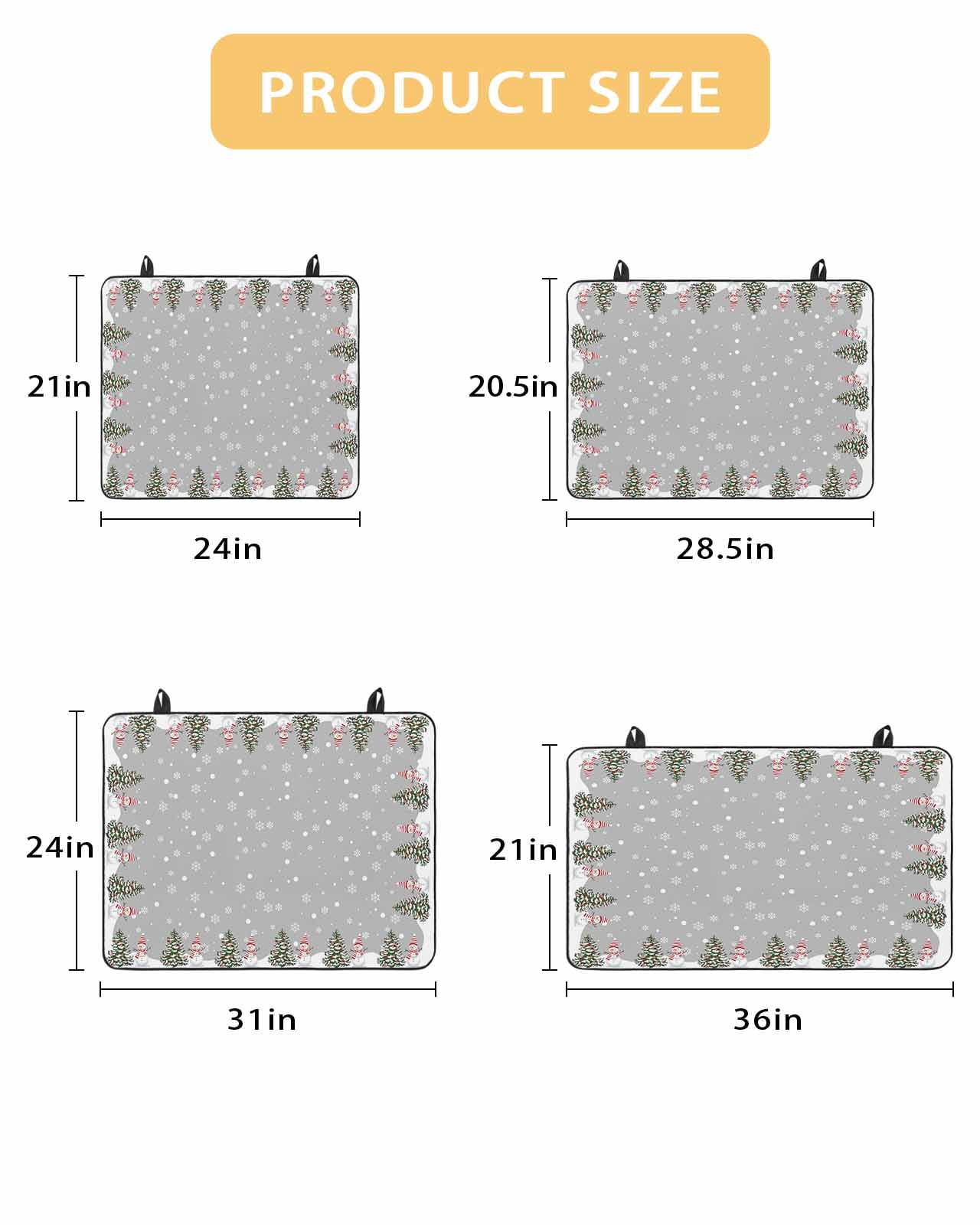 Large Induction Cooktop Protector Mat Grey Christmas Stove Top Covers for Electric Stove, Snowman Xmas Pine Trees Snowflakes Decorative Stove Burner Cover Mats, Glass Top Stove Cover