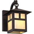 thumbnail image 5 of 5.5 inch 1 Light Bronze Outdoor Wall Lantern Pendant Lighting Fixture with Iridescent Tiffany Glass Shade backed with Hand Crafted Solid Brass material for patio, front porch, entryway and more, 5 of 6