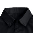 thumbnail image 6 of Men's Solid Color Short Sleeve Lapel Button Cardigan Shirt Top Casual Loose Fit Lightweight Summer Beach Vacation Golf Outfits Modern Fashion Essential | AESTIVO,Black L, 6 of 8