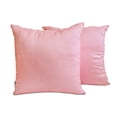 thumbnail image 1 of Fundas de almohada lisas HomeCentric en rosa claro (paquete de 2), 55 x 55 cm (22 x 22 pulgadas), de seda artística, para sofá, con estampado moderno - Lujo en rosa claro, 1 of 5
