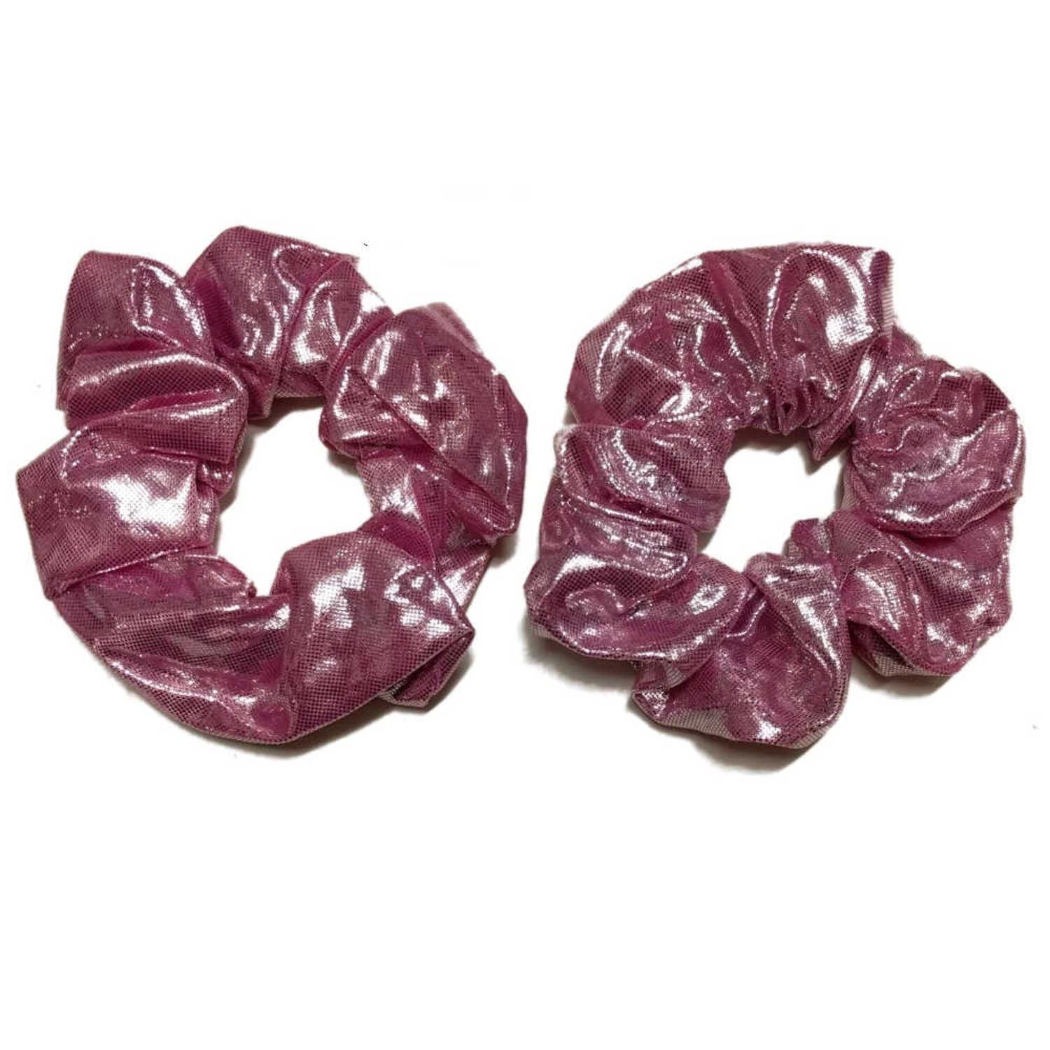 24 Assorted Color Shiny Scrunchies - stretchy shiny rainbow colors