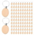 thumbnail image 3 of 100Pieces Wooden Keychain Blanks Round Wood Engraving Blanks Unfinished Wooden Key Ring Key Tag B, 3 of 6