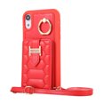 thumbnail image 2 of Nalacover Ring Holder Kickstand Case for iPhone XR 6.1" Crossbody Wallet Case with Credit Card Slots, Lanyard Shoulder Strap Premium PU Leather Wrist Hand Strap Cover, Red, 2 of 10