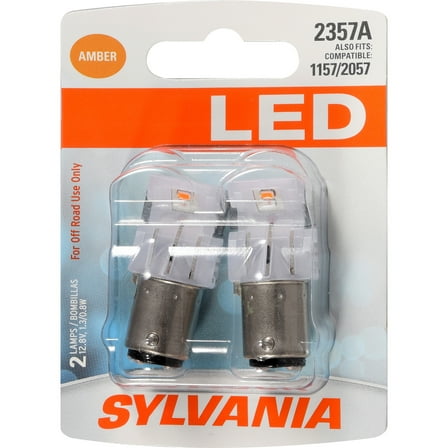 SYLVANIA - 2357 LED Amber Mini Bulb - Bright LED Bulb, Ideal for Park and Turn Lights (Contains 2 Bulbs)