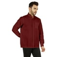 thumbnail image 3 of Bestman Solid Long Sleeve Shirt For Mens Front Double Button Placket Chinese Collar Shirt, 3 of 7