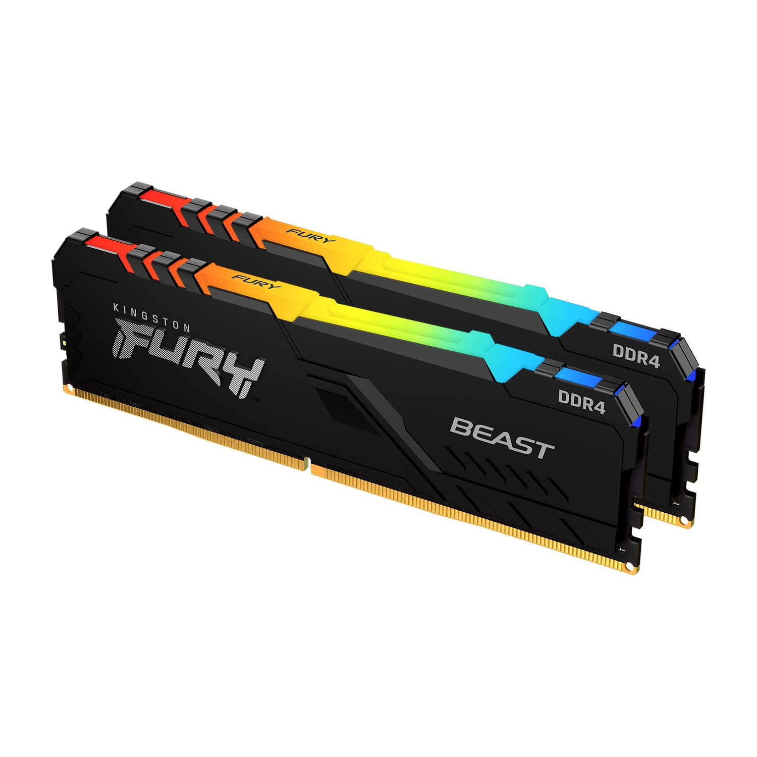 Kingston FURY Beast RGB 16GB (2x8GB) 3200MT/s CL16 DDR4 Desktop Memory KF432C16BB2AK2/16