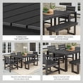 thumbnail image 3 of Better Homes & Gardens Ezra 6-Piece Outdoor HDPE Dining Set with Bench, Black, 3 of 10