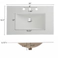 thumbnail image 5 of Christopher Knight Home 36" Bathroom Vanity with Sink, Textured Glass Doors, Open Shelf, White, 5 of 9