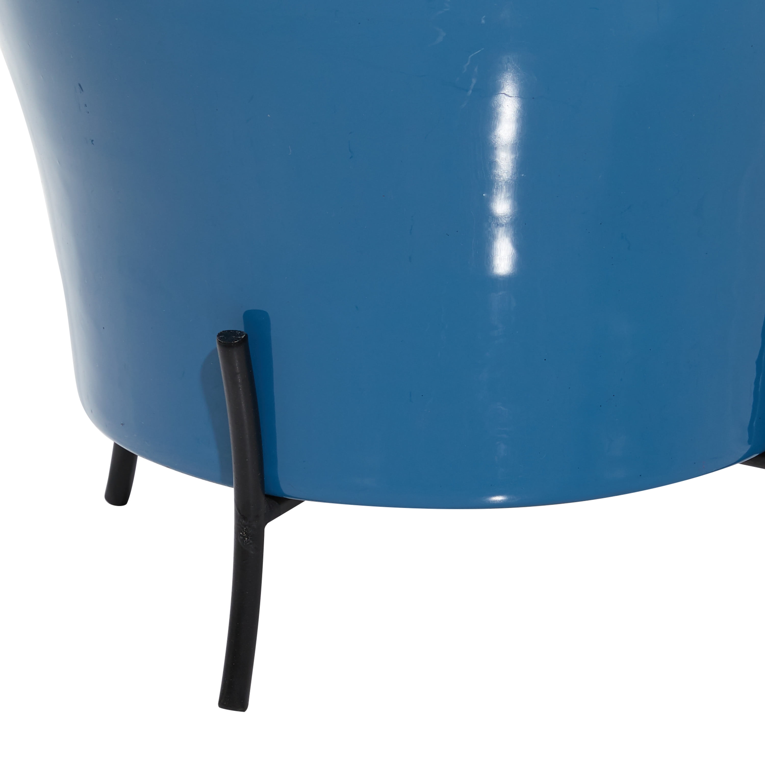 DecMode 9", 12"H Blue Metal Planter (2 Count)