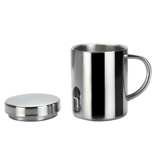 Taza de café de doble aislamiento, taza duradera de acero inoxidable 304 para beber con tapa para beber café, leche, tazas de agua para oficina Zhivalor 2030176-1