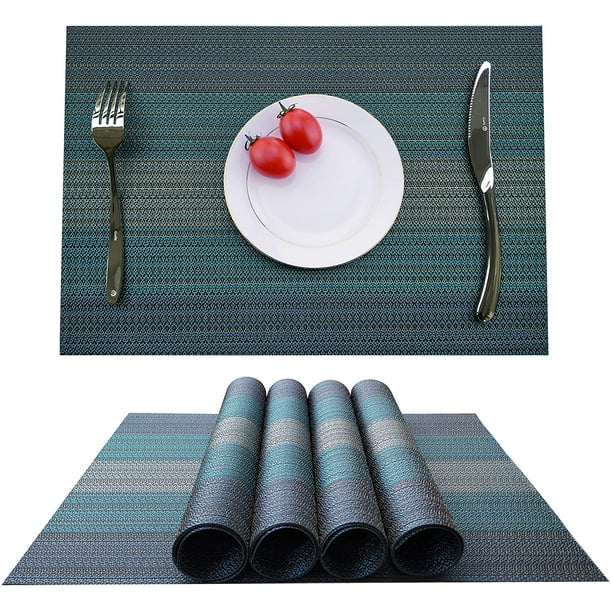 Juego Posavasos Y Manteles X8 - Corcho Por Detrás, Multicolor, Decoración Moderna Para Mesa