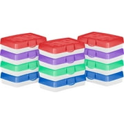 Storex Pencil Case, Plastic Organizer for Kids' Pencils, Pens and Crayons, Assorted Colors, 12-Pack