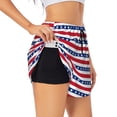 thumbnail image 3 of Lsque American Patriotic Stars And Stripes Printed Women's Running Shorts with Liner Pockets,Elastic Quick Dry Workout Athletic Gym Yoga Shorts,Womens High Waist Shorts-Medium, 3 of 9