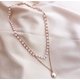thumbnail image 4 of Collar y pulsera de estilo europeo y americano, collar de cadena simple de moda con cuentas de múltiples capas, collar con colgante de perlas, 4 of 6