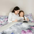 thumbnail image 5 of Manfei Cartoon Grey Pink Butterfly Bedding Comforter Set, Dreamy Watercolor Twin Comforter Sets, Teens Kids Girls Female Reversible Bedding Set, Luxury Bedroom Decor, 2pcs, 5 of 9
