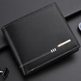 thumbnail image 1 of 1pc Men's Short Wallet High-end Youth Lychee Patterned Zipper Coin Purse, 1 of 6