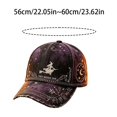 thumbnail image 2 of They Missed One Hat Flying Witch Gothic Baseball Cap Moon Stars Print Adjustable Halloween Graphic Cap for Men Women(Purple-23x18cm), 2 of 5