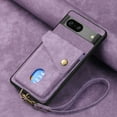 thumbnail image 2 of Nalacover for Google Pixel 8, Slim Case Wallet with Credit Card Holder, Back Flip Premium Leather Magnetic Clasp Kickstand Wirst Hand Strap Shockproof Cover for Google Pixel 8, Purple, 2 of 7