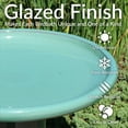 thumbnail image 3 of Sunnydaze Classic Freestanding Ceramic Outdoor Bird Bath, UV-Resistant Seafoam Finish, 3 of 12