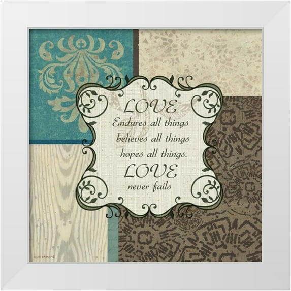 Phillips, Anita 12x12 White Modern Wood Framed Museum Art Print Titled - Love