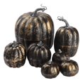 thumbnail image 1 of 7 Pcs Assorted Sizes Harvest Gold Artificial Pumpkins for Fall Halloween Thanksgiving Decorating Embellishing and Displaying, 1 of 16