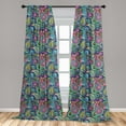 thumbnail image 5 of Ambesonne Paisley Curtains, Bohem Colorful, Pair of 28"x63", Multicolor, 5 of 5
