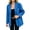 Blue, variant on Women Oversized Blazer Jacket Wide Notched Lapel Single Button Mid Length Relaxed Draped Wrinkle Resistant Office Business Outer Coat With Side Pockets Pink L