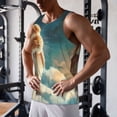 thumbnail image 5 of Gukieu Starry Sky Cloud Cute Rabbit Print Men's Quick Dry Fitness Vest, Round Neck Sleeveless Fitness Bodybuilding Top-XX-Large, 5 of 7